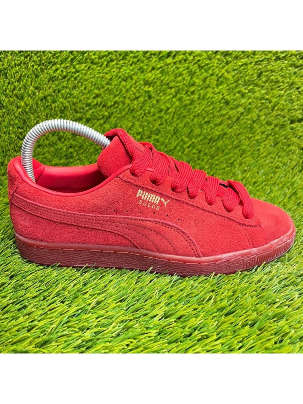 Puma Suede Classic Mono Red Gold Boys Size 6Y‎ Walking Running Shoes Sneakers